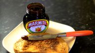 Toast with Marmite, a Unilever brand, sits on a kitchen counter in Manchester, Britain October 13, 2016.