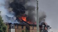  Bedford Gas Explosion fire pics sent by Sky correspondent, Emma Birchley 