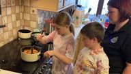 Vicky Whitwell with her two children, 11-year-old Chloe and Charlie, 9