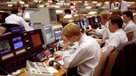 STERLING CRISIS 1992: Sterling dealers on the trading floor of Nat West's foreign exchange department, Bishopsgate, City of London, as the Pound still remains in the danger zone on Europe's exchange rate mechanism.
Read less
Picture by: JAMES JIM JAMES/PA Archive/PA Images
Date taken: 02-Aug-1992