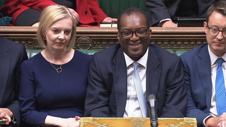 Chancellor of the Exchequer Kwasi Kwarteng and Liz Truss