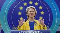 Ursula von der Leyen delivers the President of the European Commission's annual State of the European Union address to the European Parliament in Strasbourg 