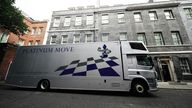 A van from the company Bishop's Move, which specialises in removals, storage and shipping, in Downing Street, London. Picture date: Friday September 2, 2022.