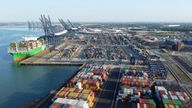 A general view of UK's biggest container port Felixstowe, as workers continue an 8-day strike, in Felixstowe, Britain, August 22, 2022. REUTERS/Toby Melville
