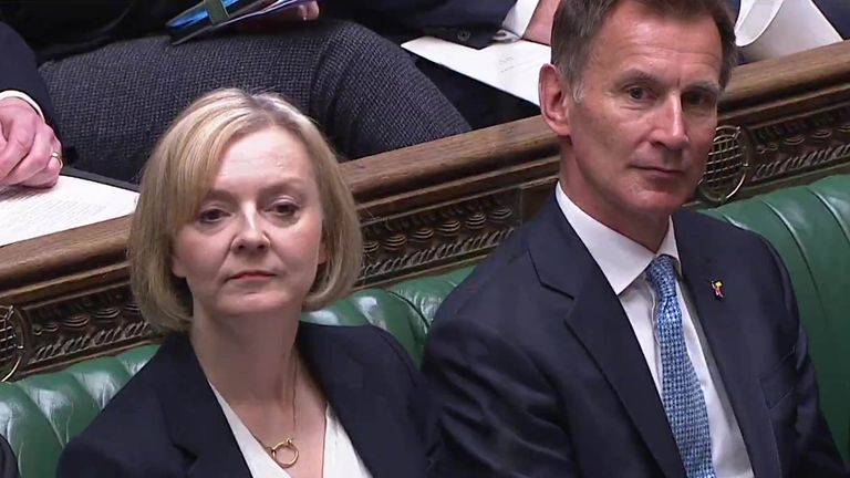 Liz Truss and Jeremy Hunt PMQS