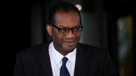 British Chancellor of the Exchequer Kwasi Kwarteng walks outside a hotel, as Britain's Conservative Party's annual conference continues, in Birmingham, Britain, October 4, 2022. REUTERS/Toby Melville
