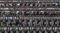 An aerial view shows houses near the London 2012 Olympic Park in London March 27, 2012. REUTERS/Stefan Wermuth (BRITAIN - Tags: SPORT OLYMPICS TRAVEL)