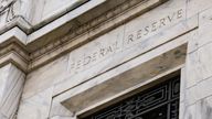 Facade on the Federal Reserve Building in Washington DC