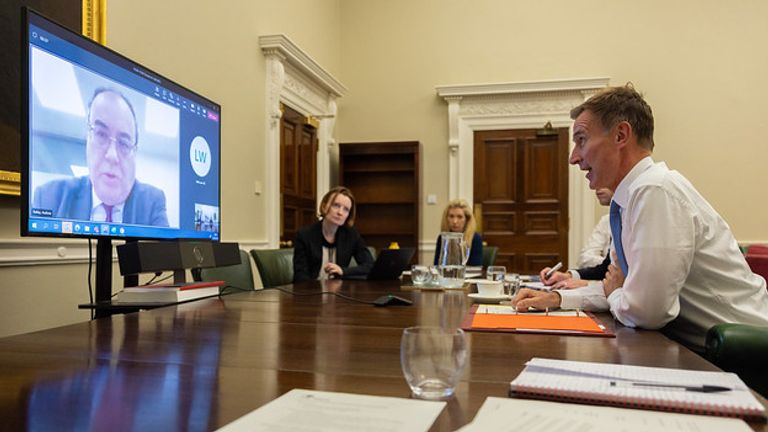 Jeremy Hunt and Andrew Bailey. Pic: HM Treasury