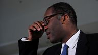 British Chancellor of the Exchequer Kwasi Kwarteng gestures during Britain's Conservative Party's annual conference in Birmingham, Britain, October 3, 2022. REUTERS/Toby Melville
