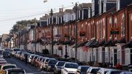 Estate agent's signs hang from houses in the Selly Oak area of Birmingham, Britain September 25, 2018. REUTERS/Darren Staples