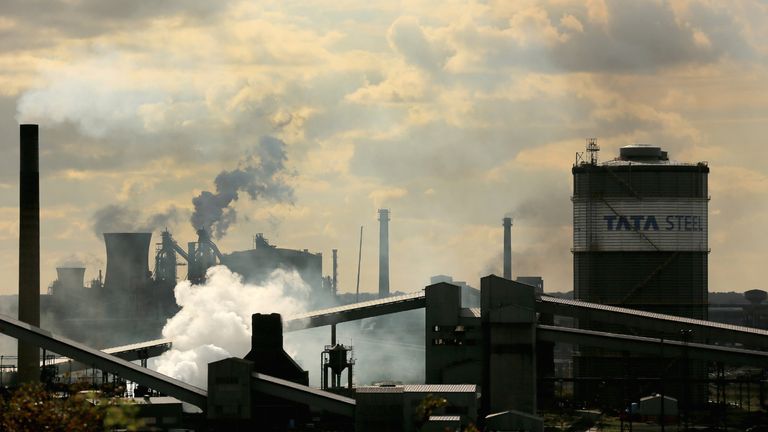 SCUNTHORPE, ENGLAND - OCTOBER 19:  A view of the Tata Steel processing plant at Scunthorpe which may make 1200 workers redundant on October 19, 2015 in Scunthorpe, England. Up to one in three workers at the Lincolnshire steel mill could lose their jobs alongside workers at other plants in Scotland. Tata Steel UK  is due to announce the Scunthorpe job losses this week.  (Photo by Christopher Furlong/Getty Images)