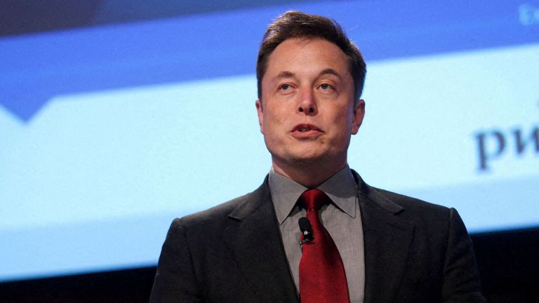 FILE PHOTO: Elon Musk talks at the Automotive World News Congress at the Renaissance Center in Detroit