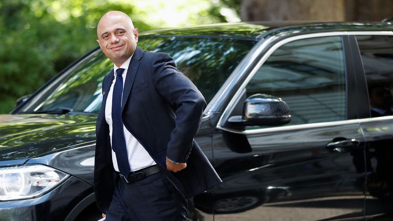  Sajid Javid arrives ahead of a weekly cabinet meeting at 10 Downing Street