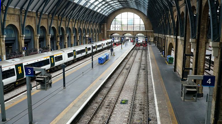 Platforms are empty at London's Kings Cross station during a previous strike (file pic)