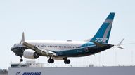 A Boeing 737 MAX jet lands following a Federal Aviation Administration (FAA) test flight at Boeing Field in Seattle, Washington on June 29, 2020. - US regulators conducted the first a test flight of the Boeing 737 MAX on Monday, a key step in recertifying the jet that has been grounded for more than a year following two fatal crashes.
A MAX aircraft took off from Boeing Field in Seattle at 1655 GMT, a Federal Aviation Administration spokesperson said. (Photo by Jason Redmond / AFP) (Photo by JASON REDMOND/AFP via Getty Images)