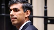 Rishi Sunak pictured outside Downing Street 