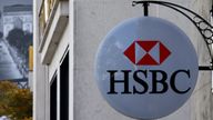 A branch of HSBC in Paris is shown as the UK-based lender prepares to pull out of France. Pic: AP