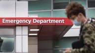 A member of the public walks past the emergency department at University College Hospital 