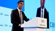 Prime Minister Rishi Sunak speaking during the CBI annual conference at the Vox Conference Centre in Birmingham. Picture date: Monday November 21, 2022.