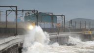 Saltcoats in Ayrshire, Scotland, as Storm Barbara hits the British coastline