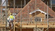 Builders at work on a new build home