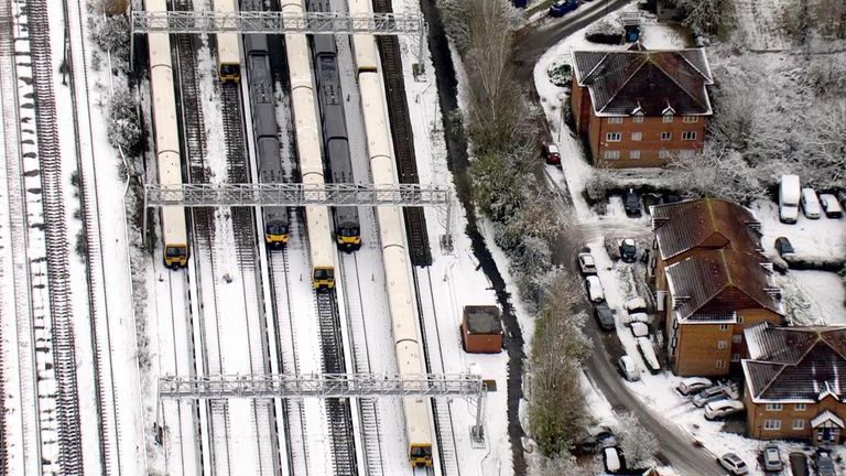 Sky News grab over Grove Park Depot