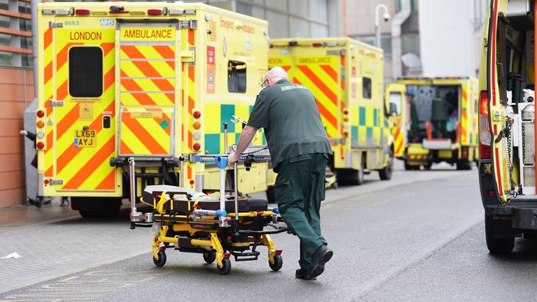 Ambulances outside the Royal London Hospital in east London. Ambulance staff in England and Wales walked out on Wednesday, following action by nurses on Tuesday, with the NHS braced for extra pressure as a knock-on effect of the industrial action. Picture date: Thursday December 22, 2022.
