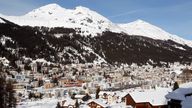 A general view shows the Swiss mountain resort of Davos 