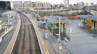 Empty platforms at Stratford station in east London during a strike by members of the Rail, Maritime and Transport union (RMT), in a long-running dispute over jobs and pensions. Picture date: Wednesday January 4, 2023.
