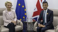 Prime Minister Rishi Sunak meets with European Commission President Ursula von der Leyen during the Cop27 summit at Sharm el-Sheikh, Egypt. Picture date: Monday November 7, 2022.