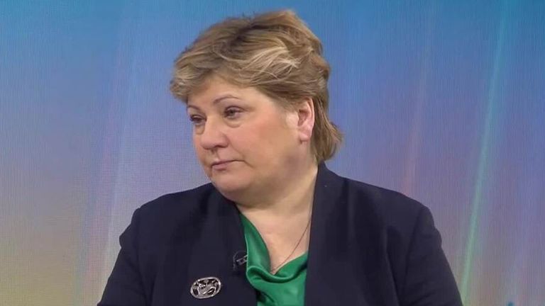 Shadow attorney general Emily Thornberry speaks to Sky News after the inflation figure for December was released - 10.5% compared to November's 10.7%.