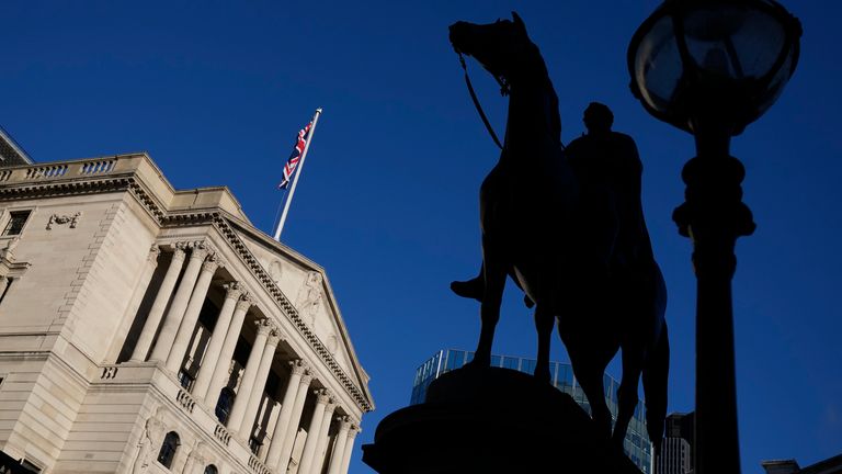 The Bank has been consistently raising Bank rate in an effort to bring double digit inflation down. Pic: AP