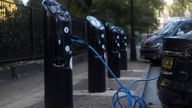 Electric cars are charged