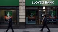 File photo dated 28/10/14 of a branch of Lloyds Bank in the City of London.