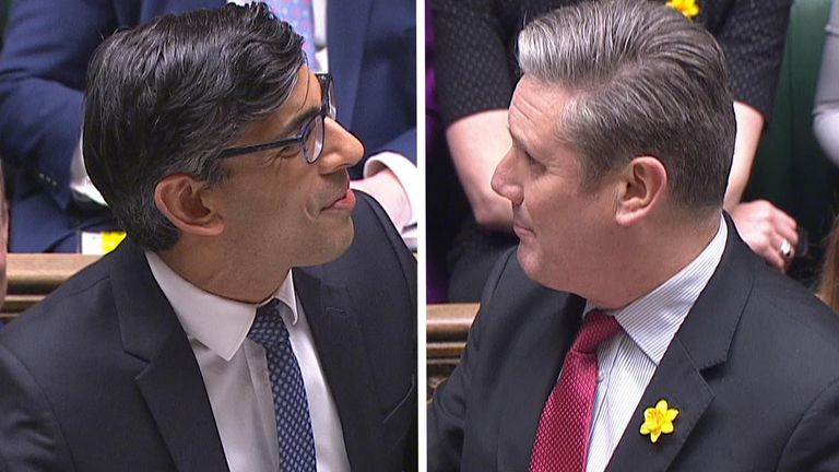 Rishi Sunak and Sir Keir Starmer clash at PMQs over windfall tax