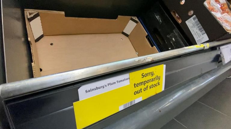 Empty Shelves in an East London Supermarket