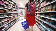 EMBARGOED TO 0001 WEDNESDAY JANUARY 4 File photo dated 03/09/22 of a shopper walking through the aisle of a Tesco supermarket, as food inflation has accelerated to record levels as many households suffered a "challenging Christmas" due to soaring prices, according to new figures.