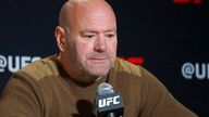 Dana White was speaking at the media day for a UFC event in Las Vegas: Pic: AP