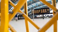 Barriers close off part of Waterloo train station in London, during a strike by members of the Rail, Maritime and Transport union (RMT), in a long-running dispute over jobs and pensions. Picture date: Friday June 2, 2023.