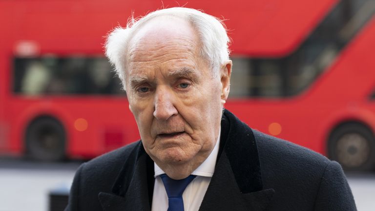 Frederick Barclay arrives at the Royal Courts Of Justice, central London, for the latest stage of litigation between him and his ex-wife