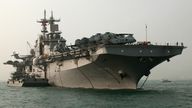 The USS Essex, a U.S. Navy amphibious assault ship, arrives in Hong Kong