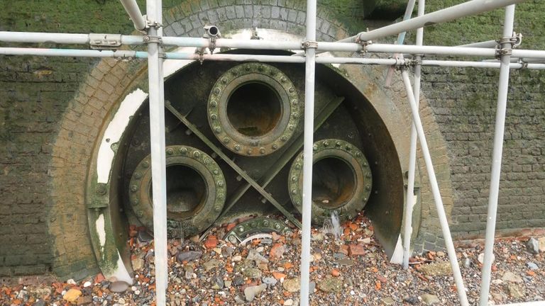 Sewage spills out of pipes like these whenever there's significant rain in London