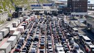 Vehicles queue for ferries at the Port of Dover, Kent, where passengers are facing up to a two-hour wait for checks by French border officials due to a high volume of tourist traffic beginning the summer getaway early and heavy freight traffic. Picture date: Friday July 7, 2023. PA Photo. Delays in processing passengers have been blamed on French border officials carrying out extra checks and stamping UK passports following Brexit. See PA story SEA Dover. Photo credit should read: Gareth Fuller/PA Wire