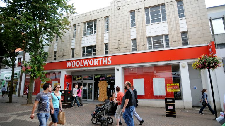 General view Woolworths store at 42-46 Abington Street, Northampton. Northamptonshire. NN1 2AZ