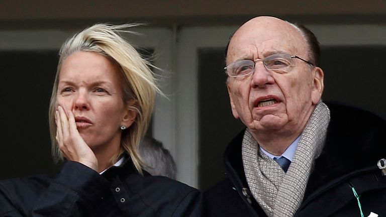 Murdoch with his daughter, Elisabeth, at Cheltenham Festival in 2010 