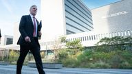 Labour leader Sir Keir Starmer and shadow home secretary Yvette Cooper arriving at Europol in The Hague, Netherlands, to discuss how Labour would tackle Channel crossings. Picture date: Thursday September 14, 2023.