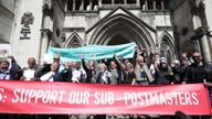 Former post office workers celebrate outside the Royal Courts of Justice, London, after having their convictions overturned by the Court of Appeal. Thirty-nine former subpostmasters who were convicted of theft, fraud and false accounting because of the Post Office's defective Horizon accounting system have had their names cleared by the Court of Appeal. Issue date: Friday April 23, 2021.