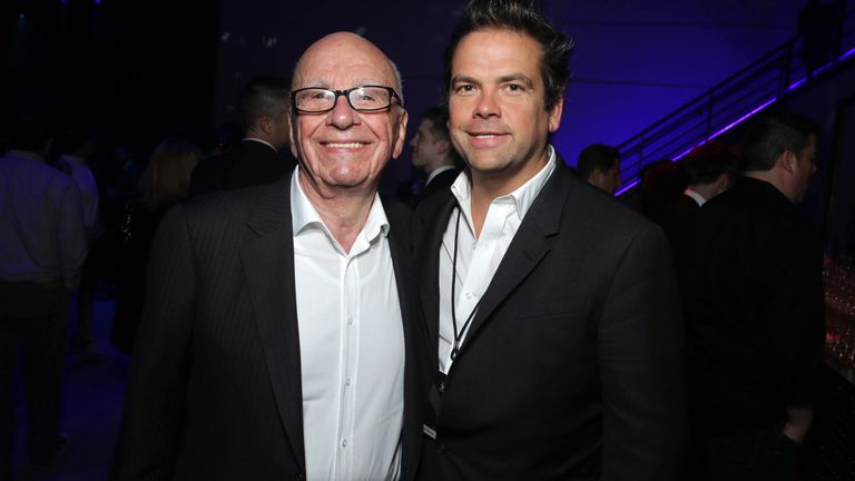 Rupert Murdoch, chairman and CEO of 21st Century Fox, and Lachlan Murdoch seen at the Twentieth Century Fox Global Premiere of 'X-Men: Days of Future Past' 