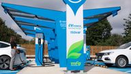 MFG's flagship electric vehicle (EV) charging station  on the A3 in Putney, southwest London. Pic: MFG